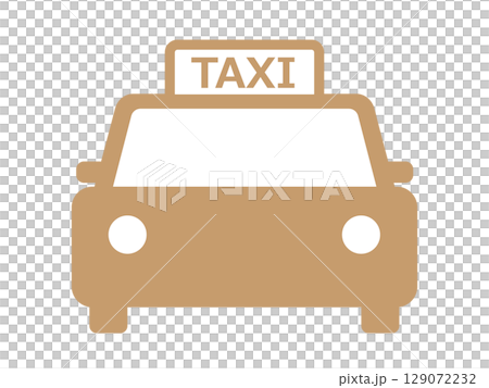 計程車圖示（TAXI輪廓） 129072232