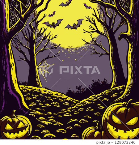 halloween theme background with black bats and spiders halloween theme background with black bats and spiders 129072240
