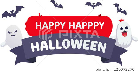 halloween theme background with black bats and spiders 129072270
