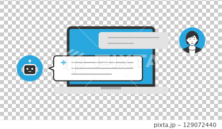 Illustration of an image using AI generated on a computer 129072440
