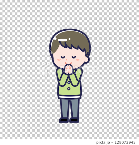 Child in casual clothes / diagonal / boy 24 129072945