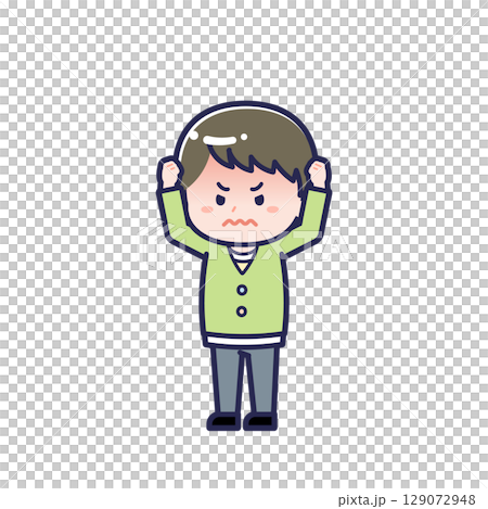 Child in casual clothes / diagonal / boy 27 129072948