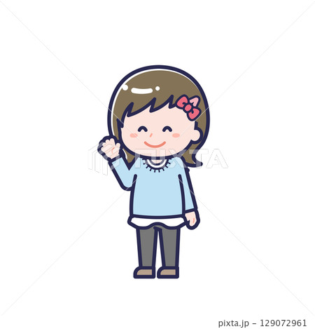 私服のこども／ななめ／女の子 10 129072961