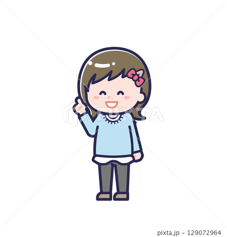 私服のこども/ななめ/女の子 13 私服のこども/ななめ/女の子 13 129072964