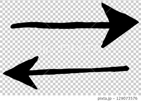 シンプルな手書き矢印 ベクター 129073576