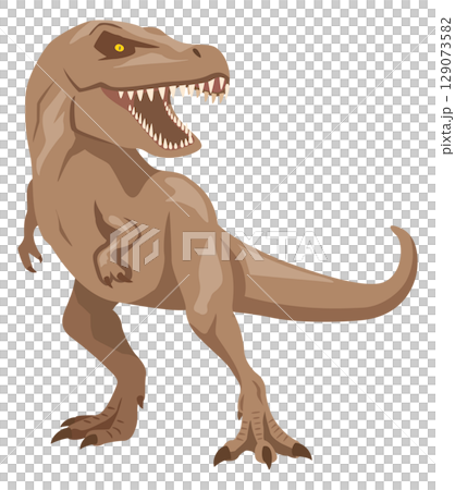 闘争心むき出しのティラノサウルスのイメージイラスト 129073582