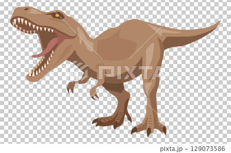 具有戰鬥精神的霸王龍（恐龍）的簡單插圖 129073586