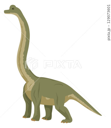 シンプルなブラキオサウルス（恐竜）のイメージイラスト 129073601