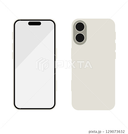 スマートフォンの表裏のシンプルなイラストセット スマートフォンの表裏のシンプルなイラストセット 129073632