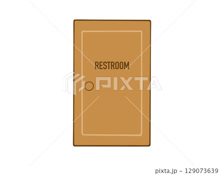 レストルーム（ドア）のシンプルなイラスト 129073639