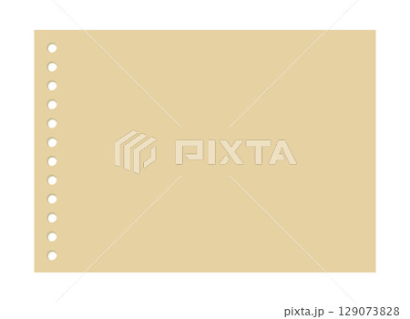 シンプルなクラフト紙風のリングメモのフレーム シンプルなクラフト紙風のリングメモのフレーム 129073828
