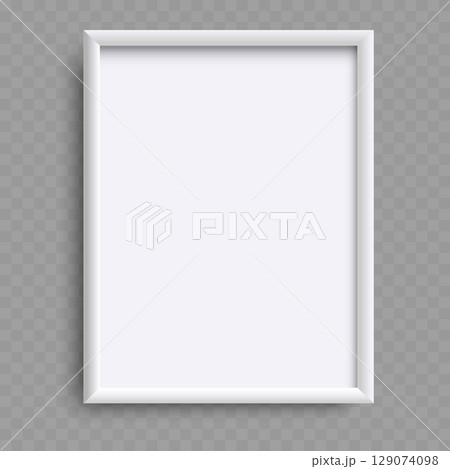 Blank White Square Picture Frame Mockup. Realistic Empty Design. Vector Blank White Square Picture Frame Mockup. Realistic Empty Design. Vector 129074098