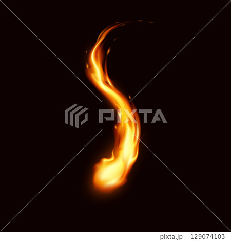 Glowing Flame on Dark Background 129074103