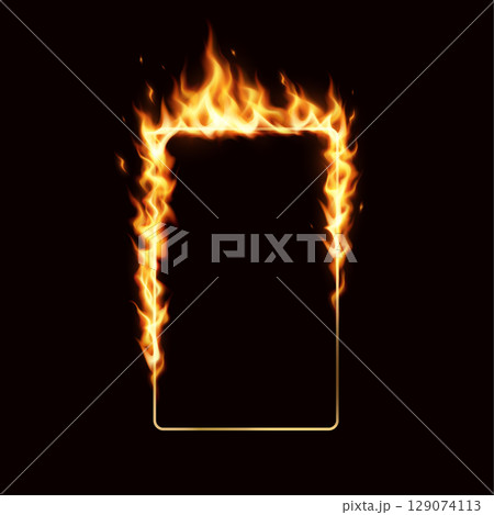 Frame of Fire on Dark Background Frame of Fire on Dark Background 129074113