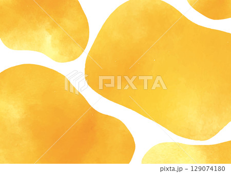 オレンジ系の水彩にじみ風背景素材 129074180