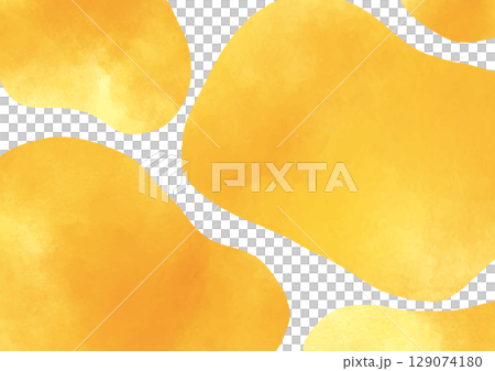 オレンジ系の水彩にじみ風背景素材 129074180
