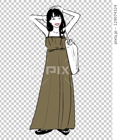 穿夏裝的女人（棕色） 129074324