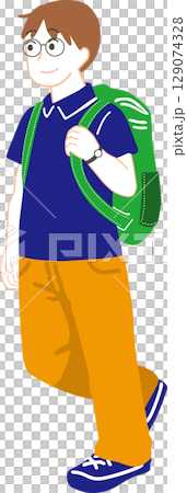 大きなバックを背負う男の人 大きなバックを背負う男の人 129074328