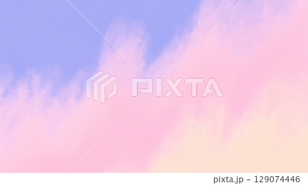 パステル雲グラデーション　ピンクとラベンダー 129074446