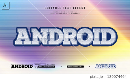 工事現場の縞鋼板模様デザインのテキストエフェクト。編集可能なグラフィックスタイルテンプレート。 工事現場の縞鋼板模様デザインのテキストエフェクト。編集可能なグラフィックスタイルテンプレート。 129074464