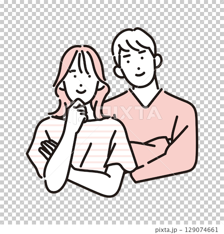 Simple illustration of a young couple 129074661