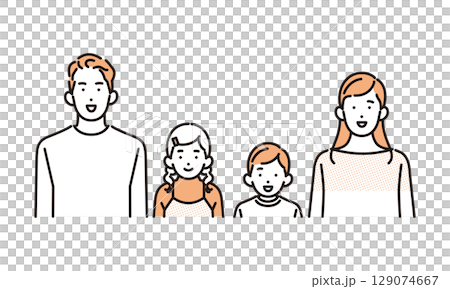 シンプル　イラスト　家族のイメージイラスト 人物セット 129074667