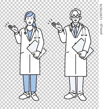 醫事工作者全身套裝簡單圖示 129074676