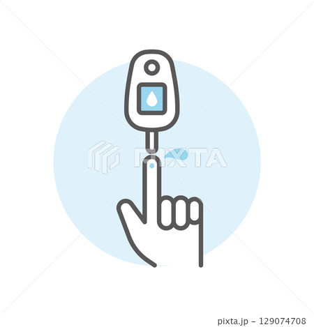 シンプル　イラスト　血糖値測定器のイメージ アイコン 129074708