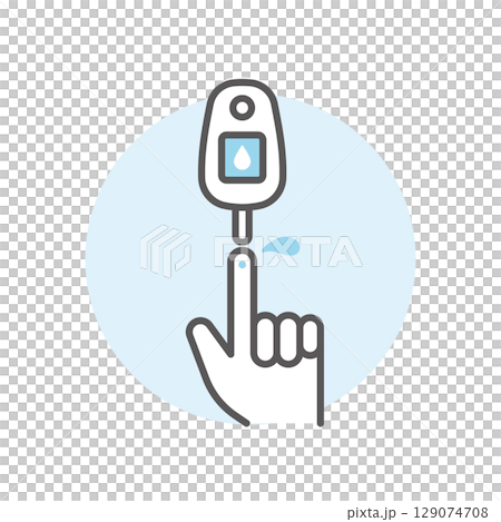 シンプル　イラスト　血糖値測定器のイメージ アイコン 129074708