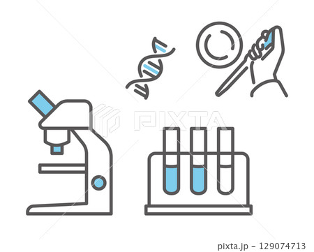 シンプル　イラスト　DNA検査のイメージ アイコン 129074713