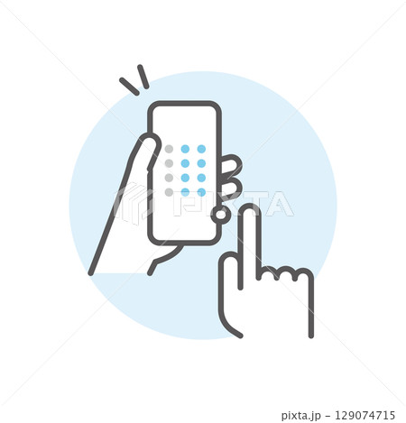 シンプル　イラスト　ネット予約のイメージ アイコン 129074715