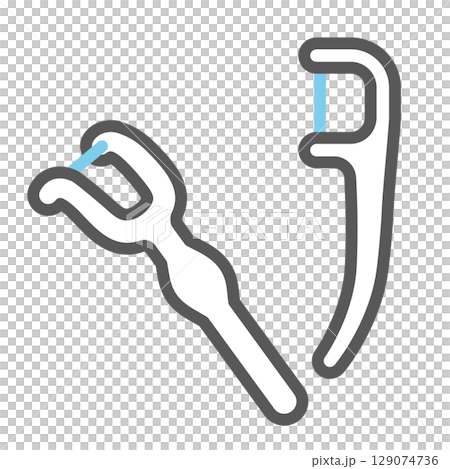 Simple illustration of dental floss image icon 129074736