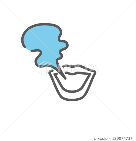 シンプル　イラスト　口臭のイメージ アイコン 129074737