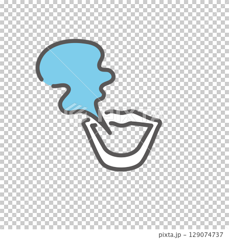 シンプル　イラスト　口臭のイメージ アイコン 129074737