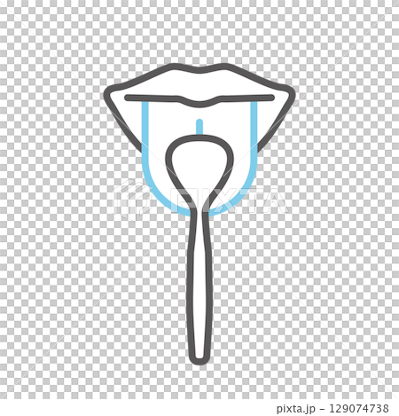 シンプル　イラスト　舌ブラシのイメージ アイコン 129074738