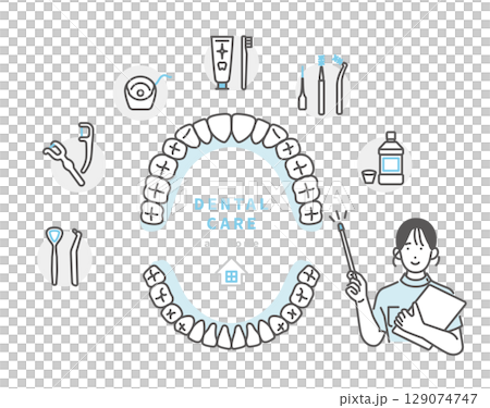 Simple illustration dental care image icon set Simple illustration dental care image icon set 129074747