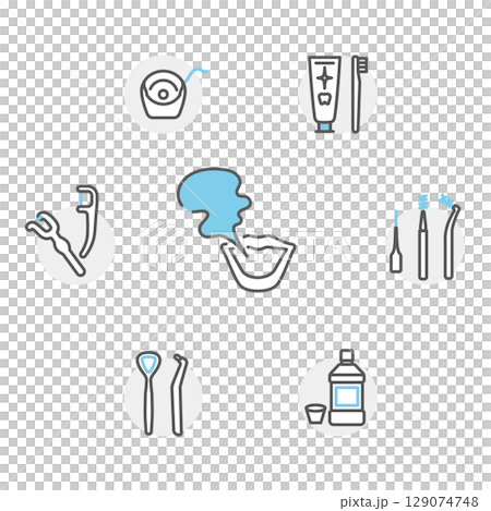 口臭護理圖標集的簡單說明 129074748