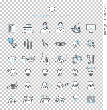 Simple illustration dentist image icon set 129074749
