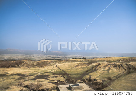 March 25 2025 Scenic Landscape with Vast Sky and Peaceful Countryside Fields, Japan 129074789