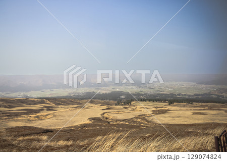 March 25 2025 Scenic Landscape with Vast Sky and Peaceful Countryside Fields, Japan 129074824