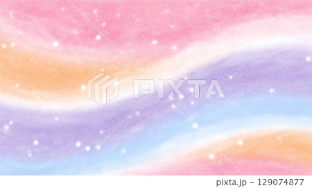 パステルグラデーションウェーブ背景 星屑キラキラ パステルグラデーションウェーブ背景 星屑キラキラ 129074877