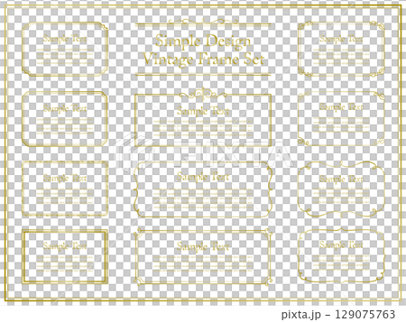 Set of 8 gold vintage frames and ornaments Set of 8 gold vintage frames and ornaments 129075763