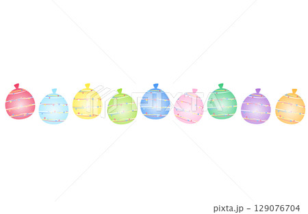 ふんわり水風船 ライン カラフル 129076704