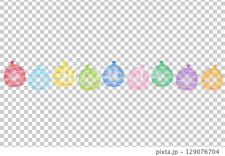 ふんわり水風船 ライン カラフル 129076704