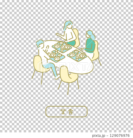 Student cafeteria / Simple student cafeteria illustration 129076976