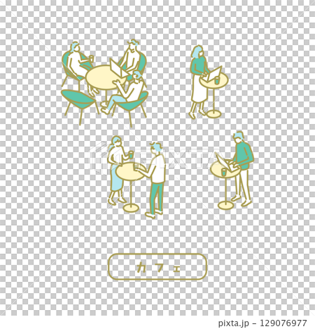 Student cafeteria/simple cafe illustration 129076977
