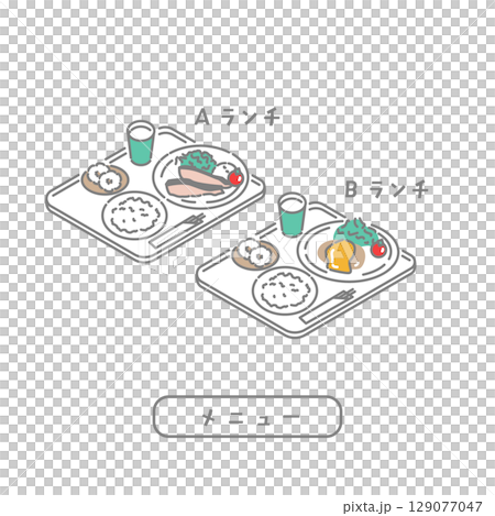 学生食堂／先生のためのイラスト 129077047