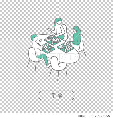 簡單的學生食堂插圖集 129077090