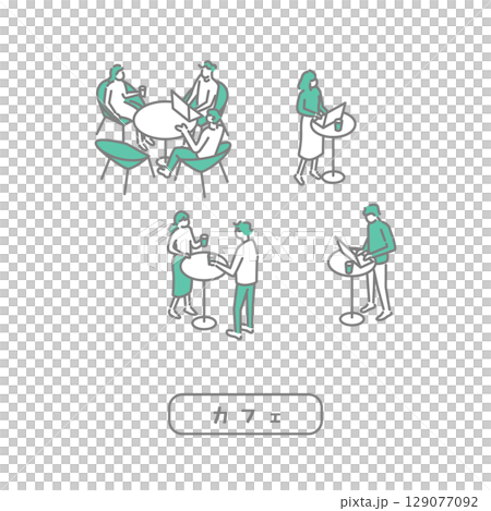 學生餐廳/教師插畫 129077092