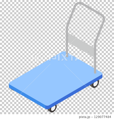 台車のアイソメトリックイラスト 129077484